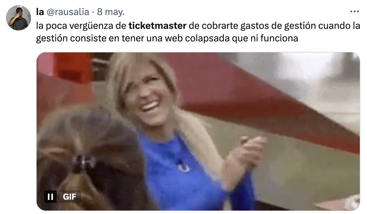 Captura de diversas críticas en X (Twitter) por la gestión de venta de entradas del Tour de Bad Bunny.